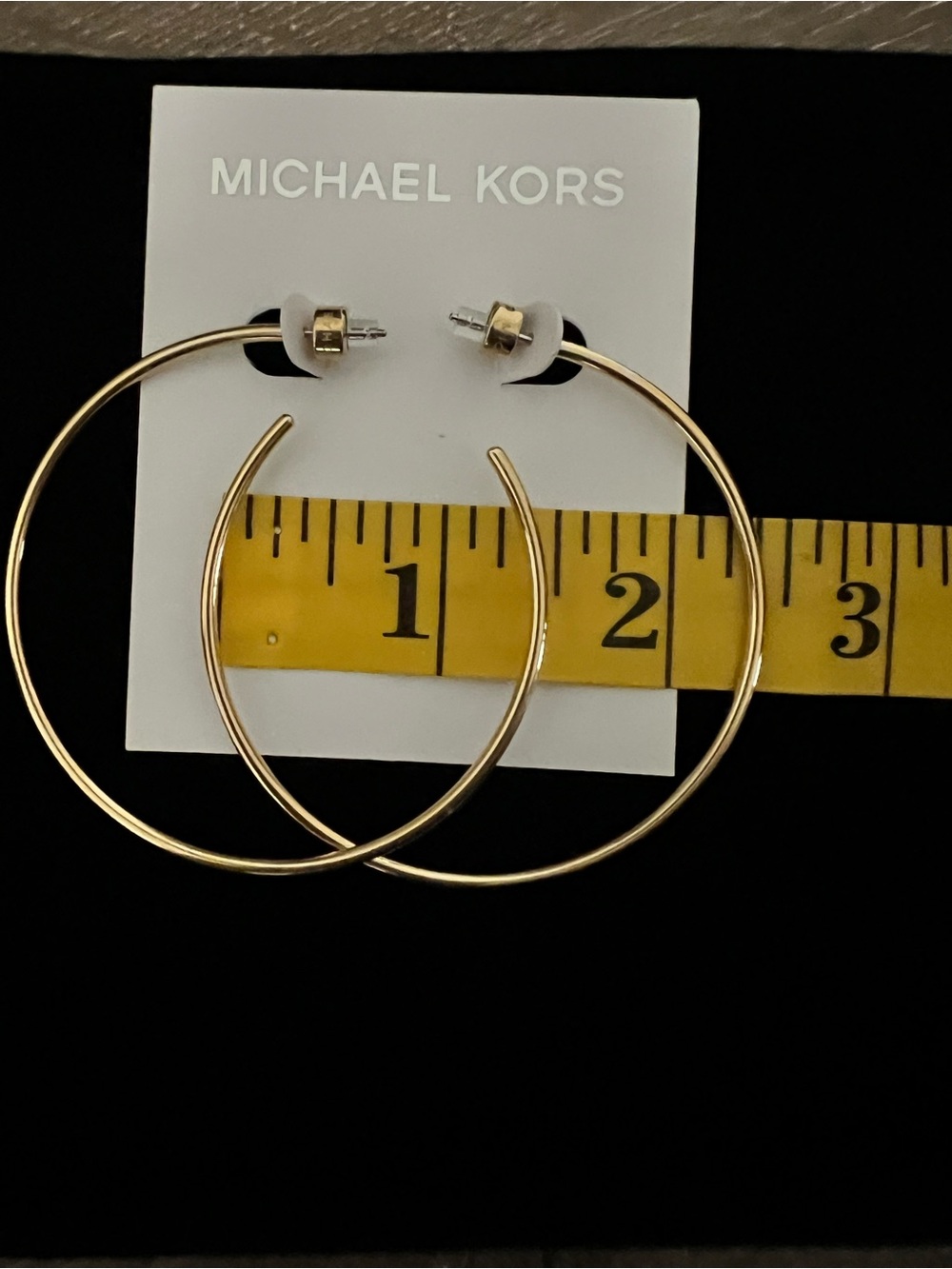 Michael Kors Shiny Gold (stainless steel) Large Hoop Earrings - Picture 3 of 3